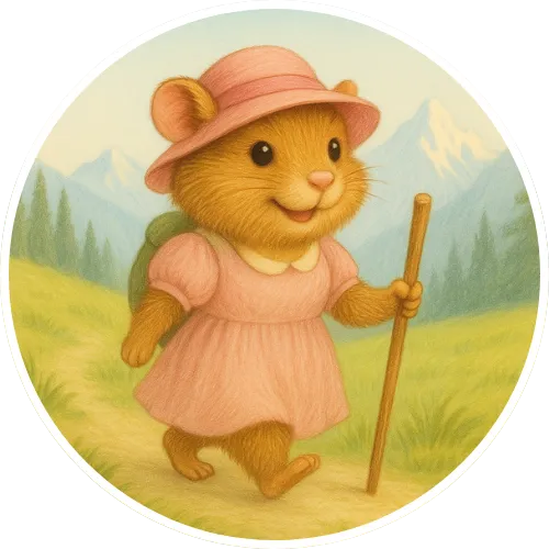 Ein Hamster geht wandern